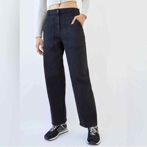 Wilfred Free Aritzia Black Modern Utility Pants High Rise Straight Leg